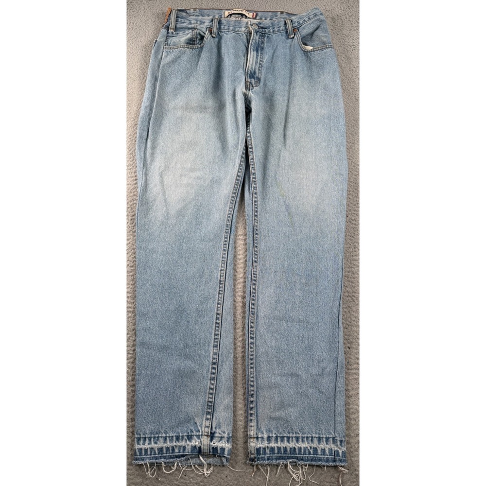 Vintage Levi's 505 Jeans Men's 32x30 Blue Denim Straight Leg Faded Frayed Y2K
